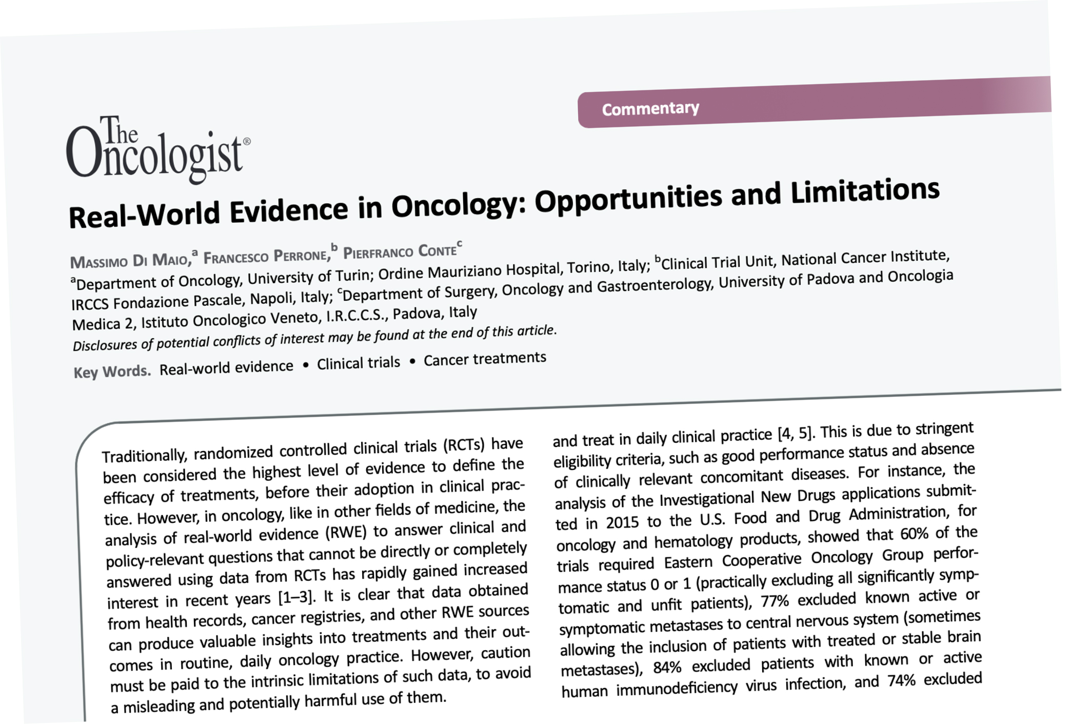 Real-world evidence in oncology has benefits (and risks)