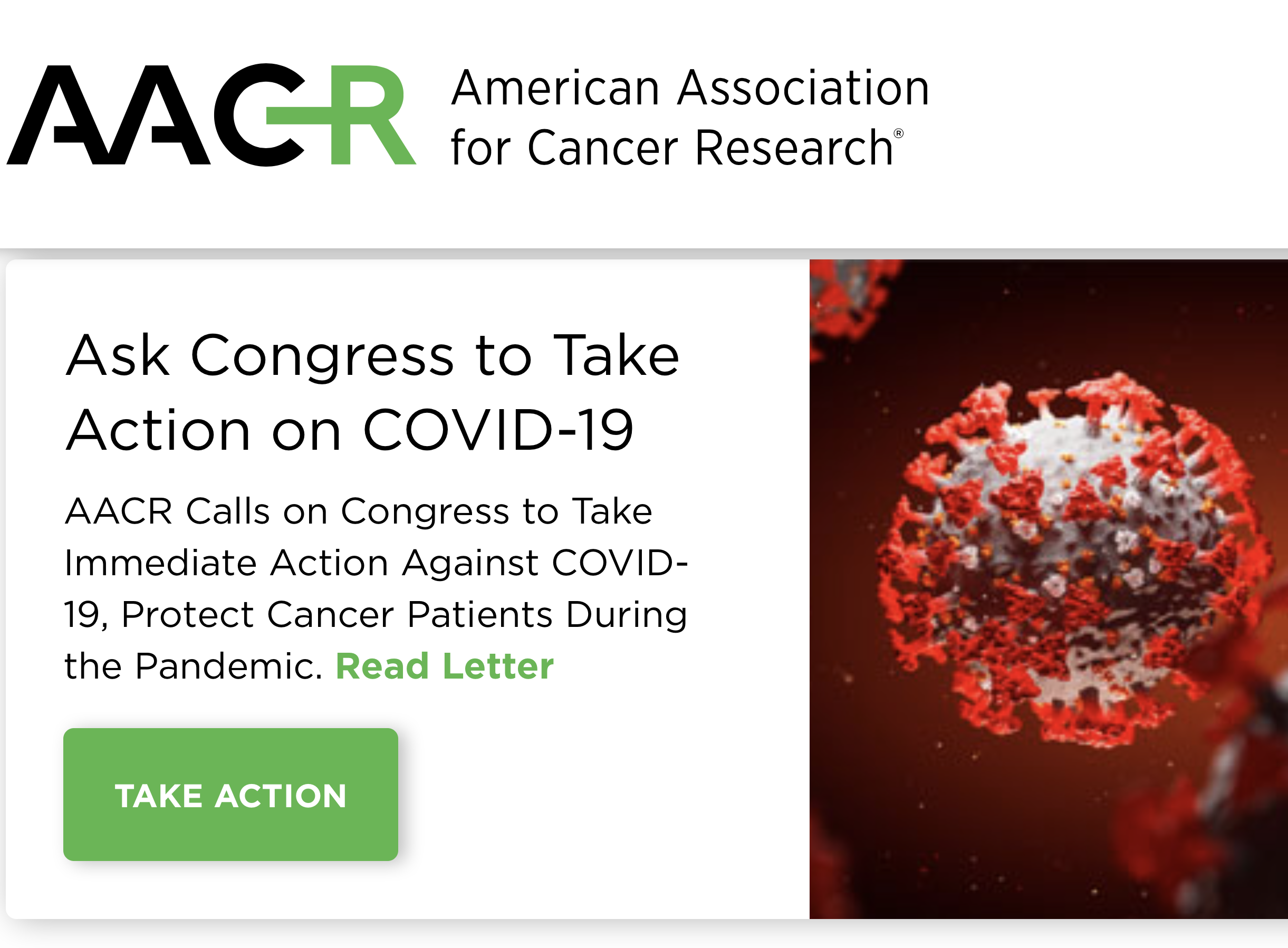 AACR calls on US Congress to take quick action against COVID-19